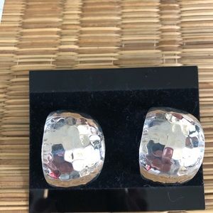 Sterling silver hammered  hoops by J. Nez